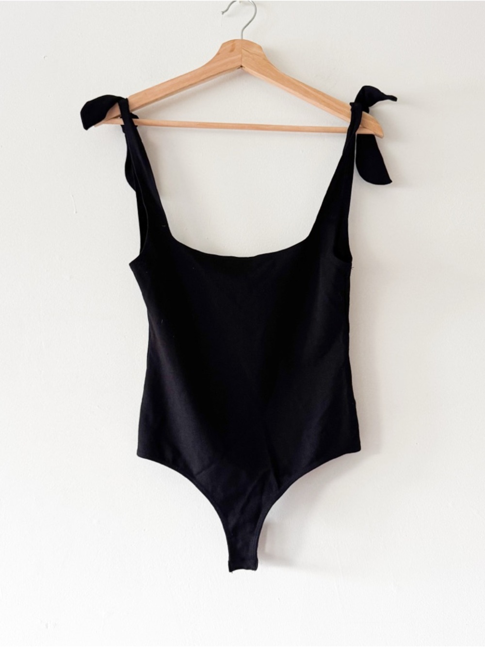 Free People Backless Low Back Black Body Suit with Shoulder Ties Size M